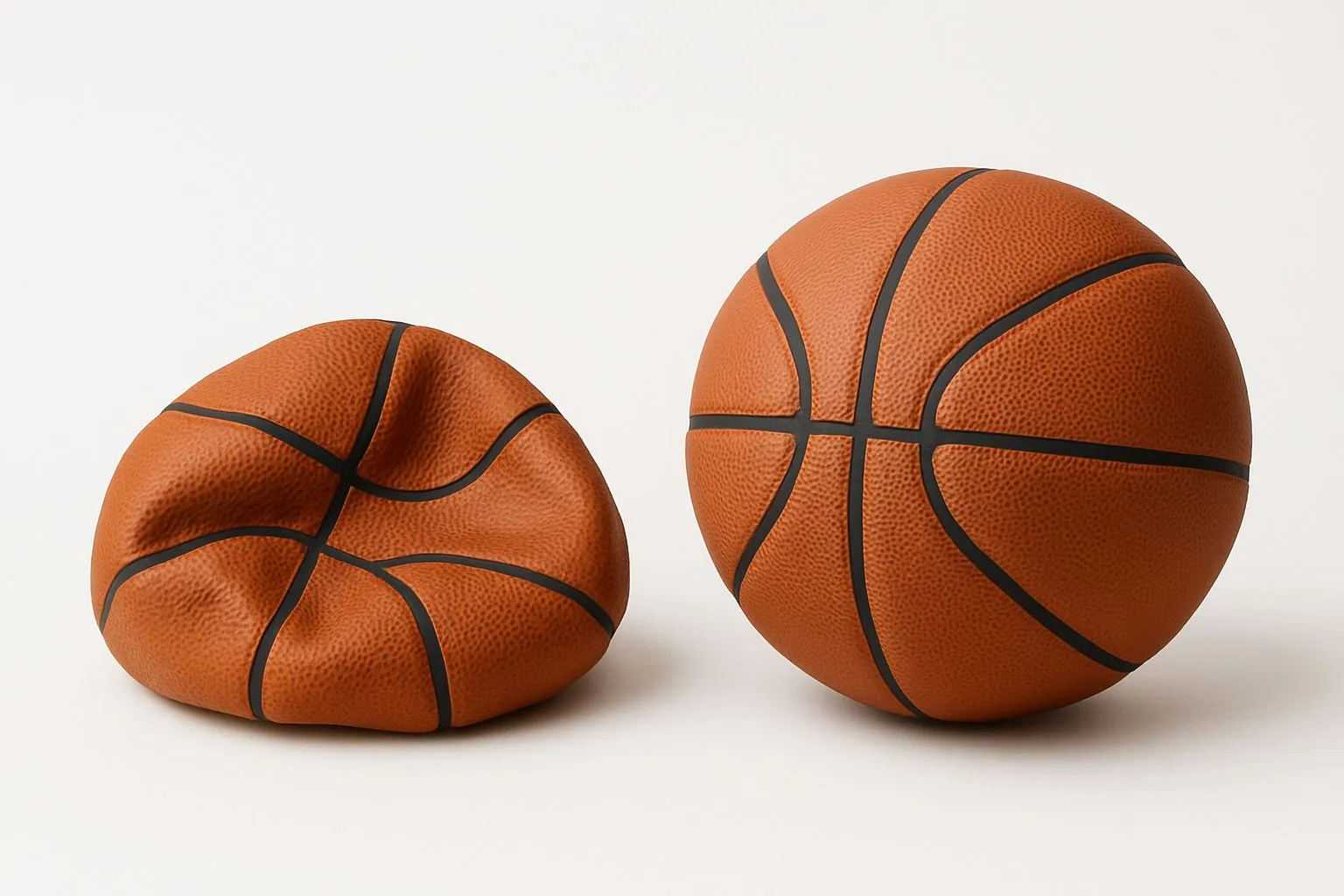 Pelota inflada vs desinflada